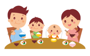 食事風景のイラスト